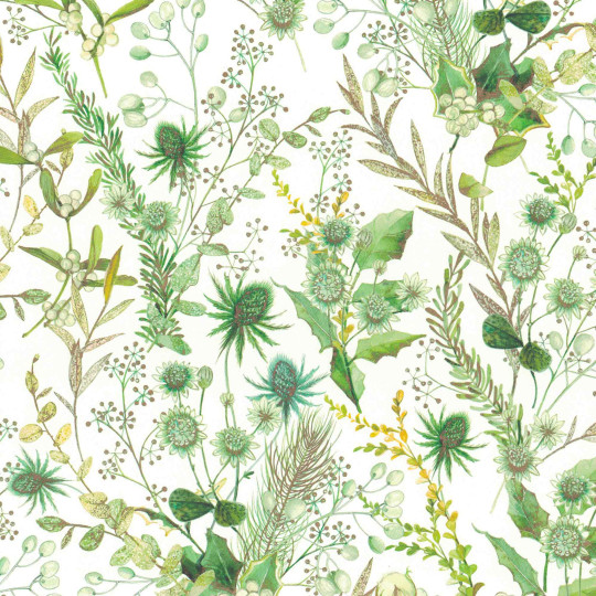 Mixed Greenery Christmas Print Paper ~ Tassotti Italy
